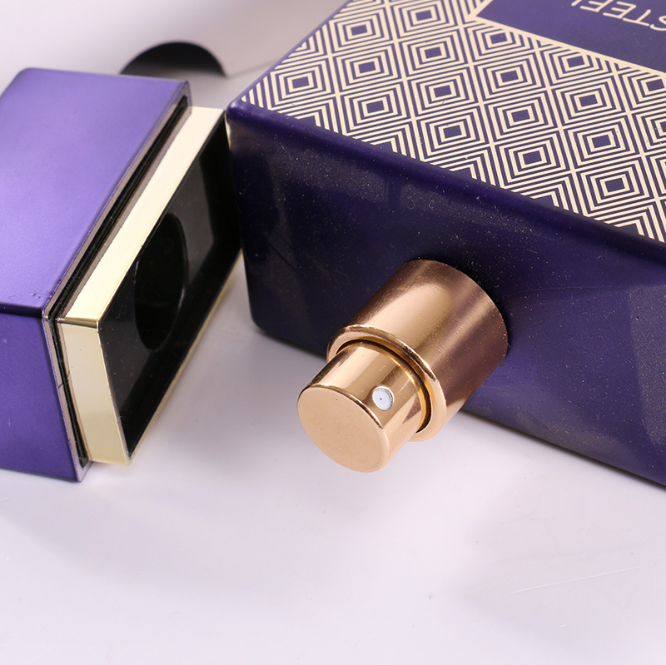 2021 new sample colorful Exquisite luxury square perfume pump spary 100ml glass bottle for perfume liquid Middle Eastern style