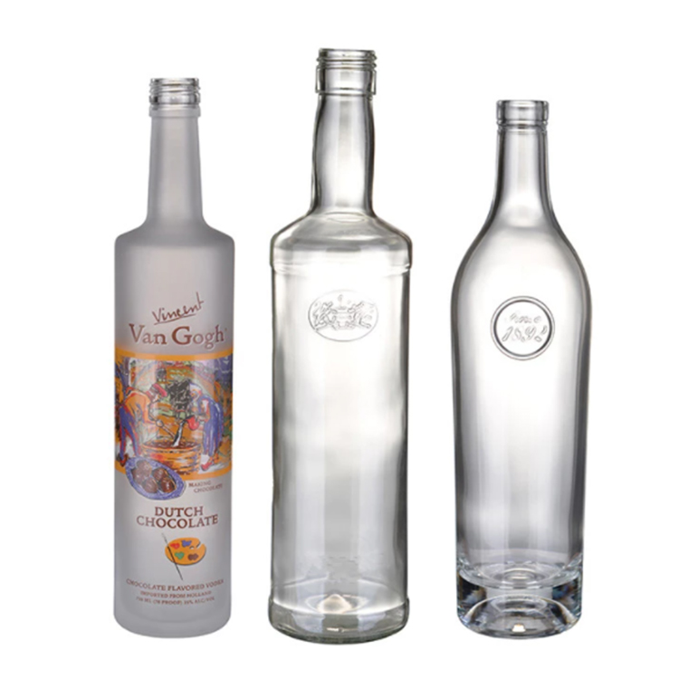 2021 suppliers Liquor Smoothie Clear Custom Glass Wine Bottles wholesales
