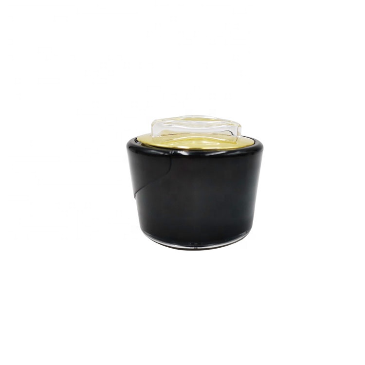 2021 unique design mini 15g luxury double wall round black cream acrylic cosmetic jar for skin care