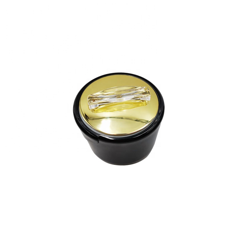 2021 unique design mini 15g luxury double wall round black cream acrylic cosmetic jar for skin care