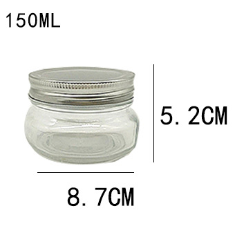 2021 wholesale 150ml 250ml 300ml 500ml 750ml 1000ml mason jar Food grade storage glass jar silver lid