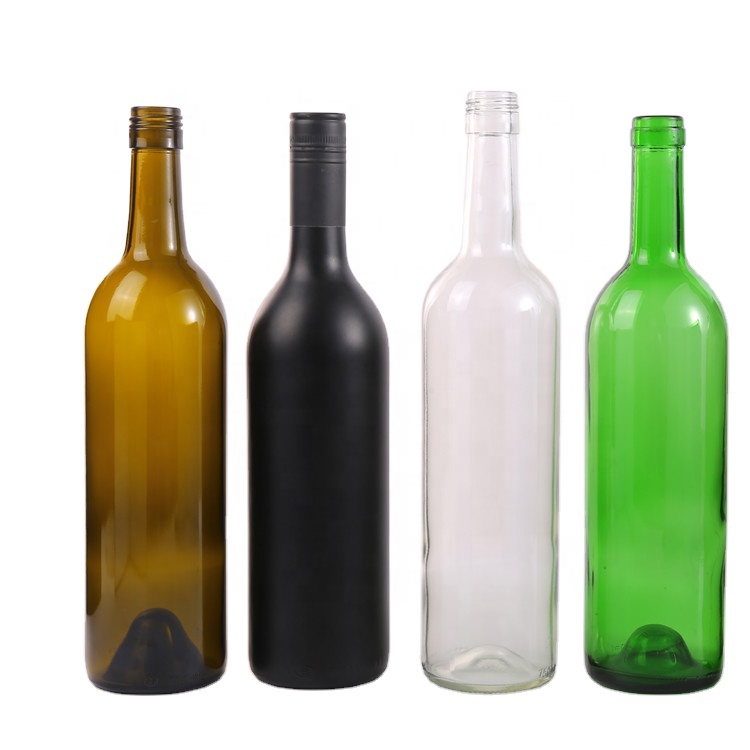 2021 wholesale custom verious color 750ml glass wine bottle