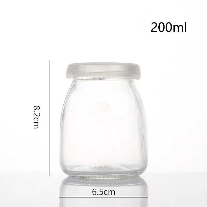 2021wholesale new product 100ml glass pudding jars with plastic lid