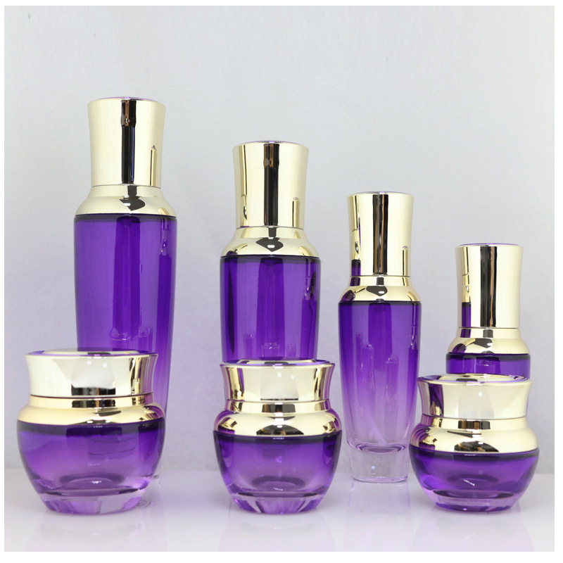 20G 30G 50G 2 Oz 30Ml 50Ml 100Ml 120Ml Gold Cap Violet Glass Jars Cosmetic For Face Cream