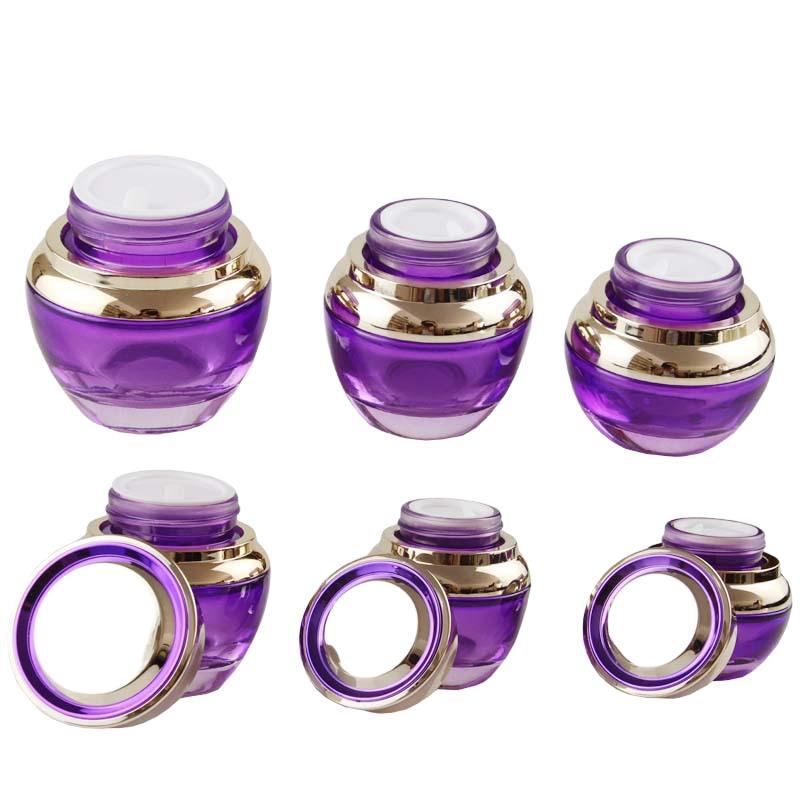 20G 30G 50G 2 Oz 30Ml 50Ml 100Ml 120Ml Gold Cap Violet Glass Jars Cosmetic For Face Cream