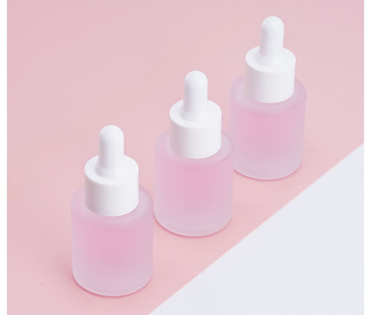 20ML 1OZ Clear Frosted Glass Flat Shoulder Cylinder Glass Bottle with Dropper