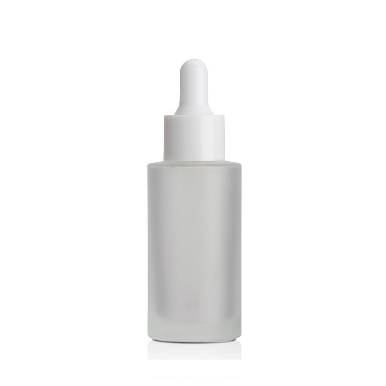 20ML 30ML 40ML 50ML Round Clear Flat Shoulder Dropper Bottle For Cosmetic