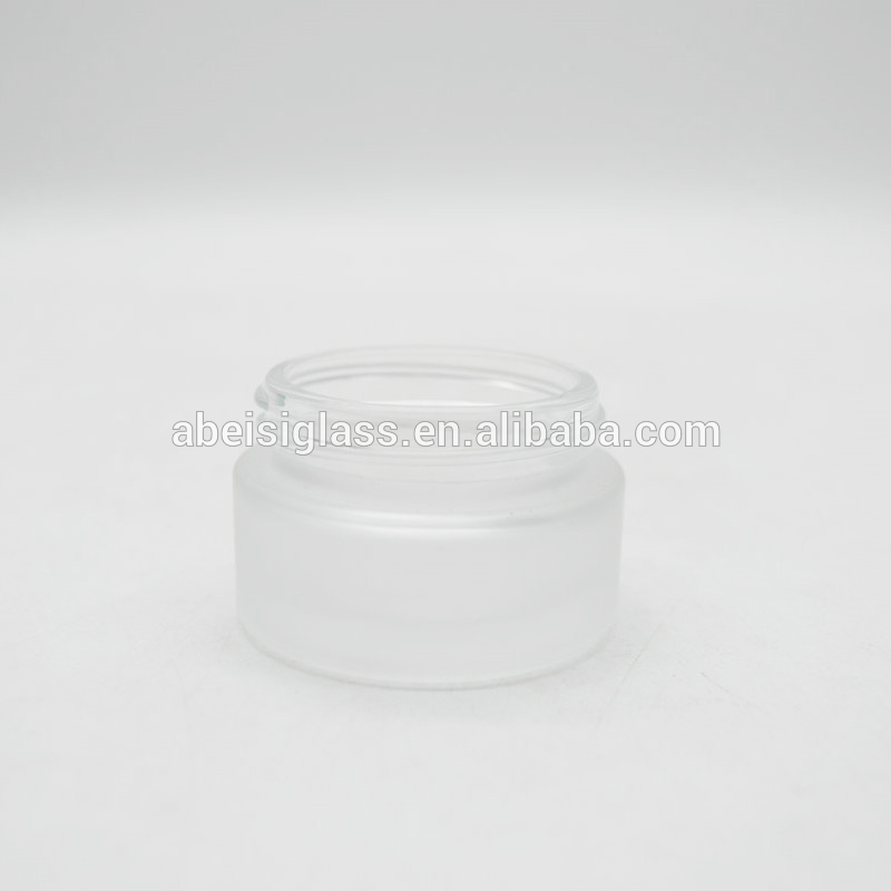 20ML high quality Frosted Glass Cosmetic Jars with Black Screw Cap