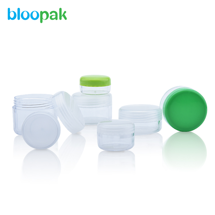 20g 15g 10g 5g 3g transparent plastic lotion cream for jar with colorful lid empty clear cosmetic jar