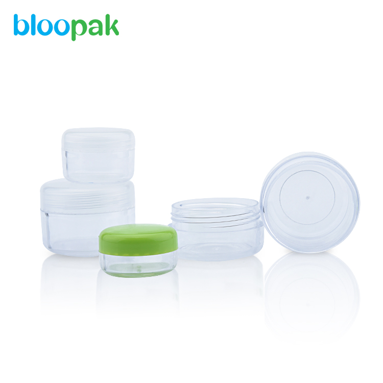 20g 15g 10g 5g 3g transparent plastic lotion cream for jar with colorful lid empty clear cosmetic jar