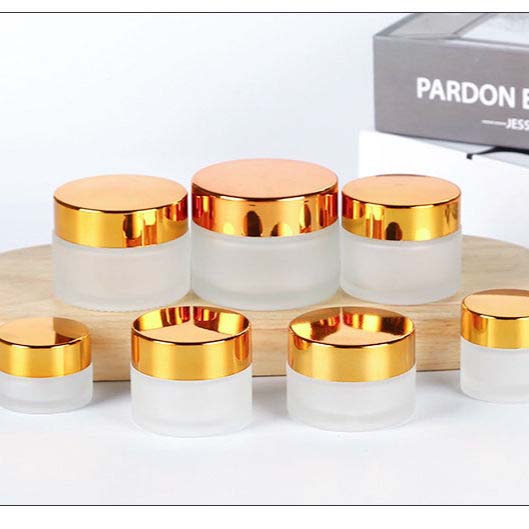 20g 1oz frosted glass cosmetic cream gel lip scrub container jar with lid for body butter
