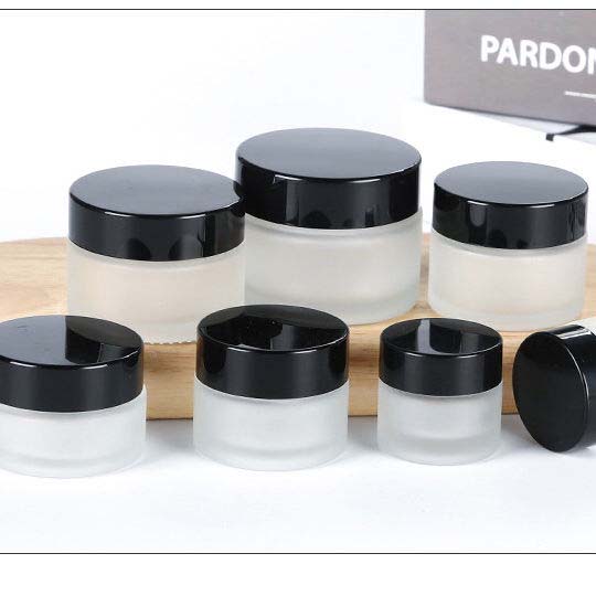 20g 1oz frosted glass cosmetic cream gel lip scrub container jar with lid for body butter