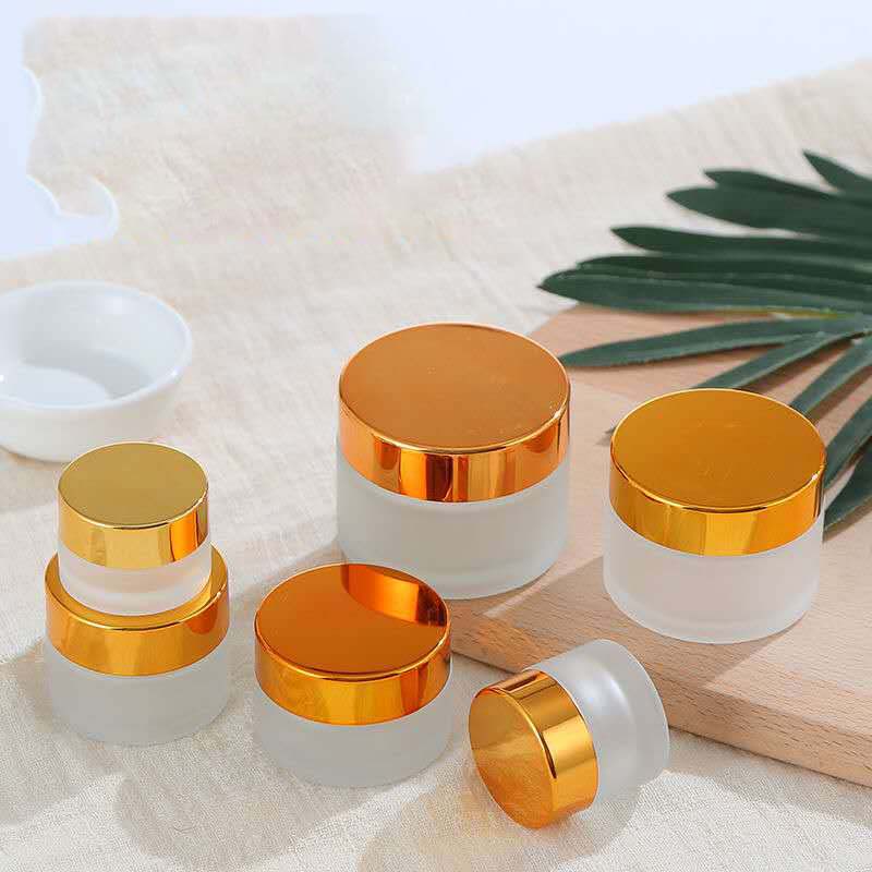 20g 1oz frosted glass cosmetic cream gel lip scrub container jar with lid for body butter