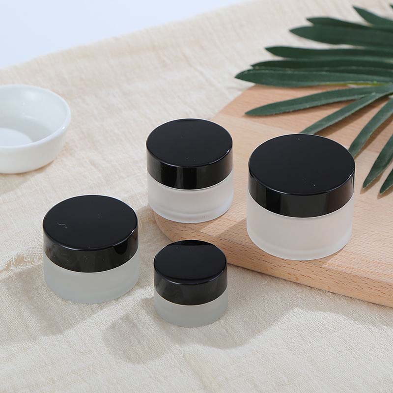 20g 1oz frosted glass cosmetic cream gel lip scrub container jar with lid for body butter