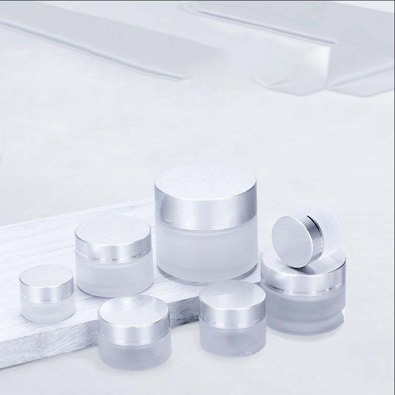 20g 1oz frosted glass cosmetic cream gel lip scrub container jar with lid for body butter
