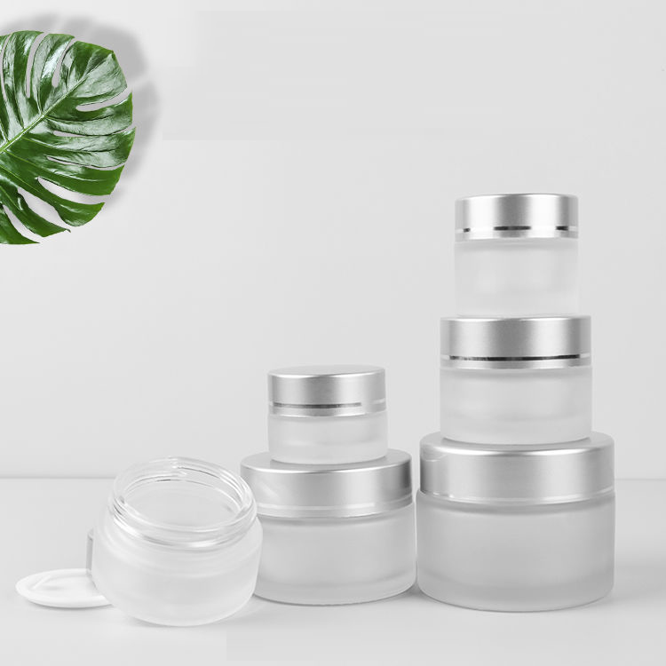 20g 1oz frosted glass cosmetic cream gel lip scrub container jar with lid for body butter