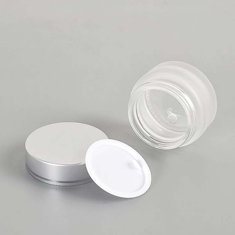 20g 1oz frosted glass cosmetic cream gel lip scrub container jar with lid for body butter