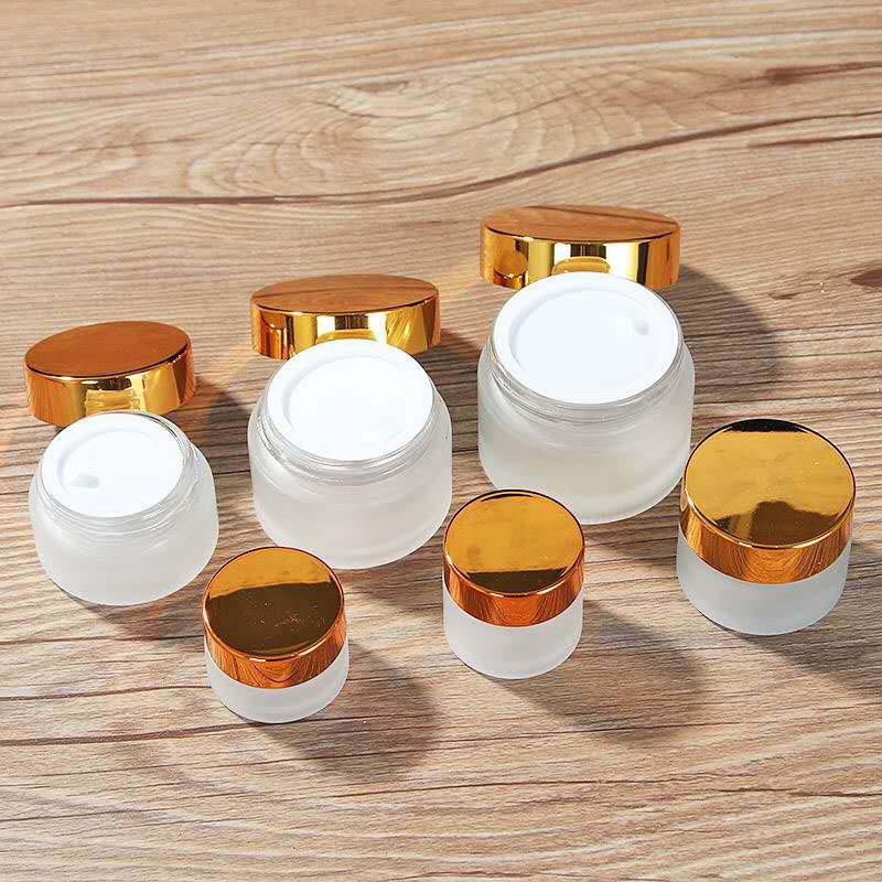 20g 1oz frosted glass cosmetic cream gel lip scrub container jar with lid for body butter