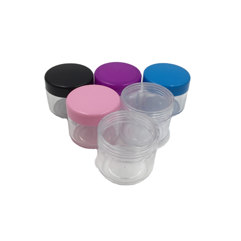 20g 20ml Cosmetic Sample Empty Container Plastic, Round Pot Jar Screw Cap Lid for Make Up