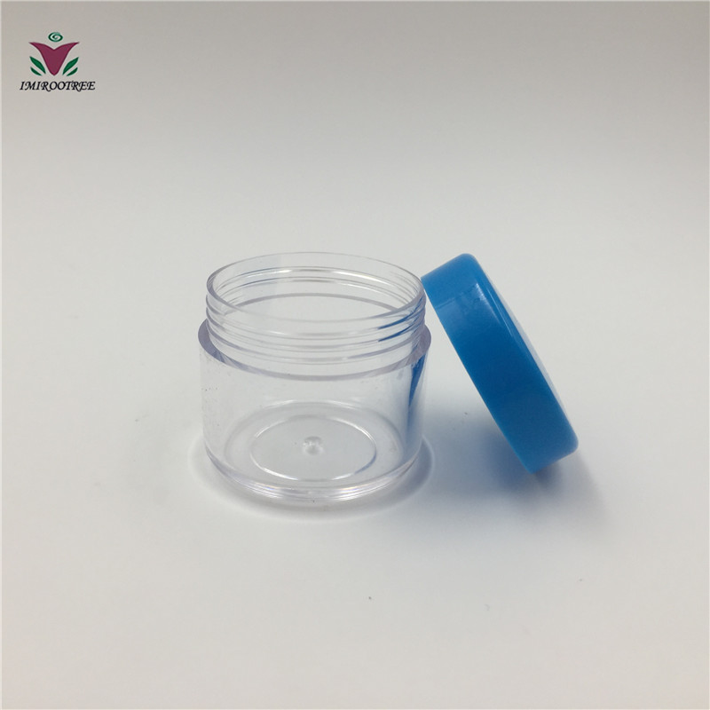 20g 20ml Cosmetic Sample Empty Container Plastic, Round Pot Jar Screw Cap Lid for Make Up