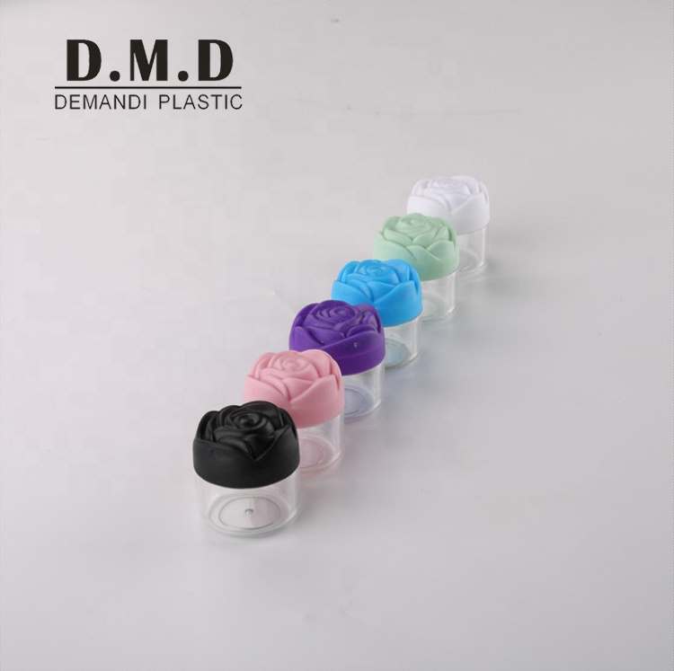 20g 20ml plastic clear cosmetic jar with rose flower lid cap