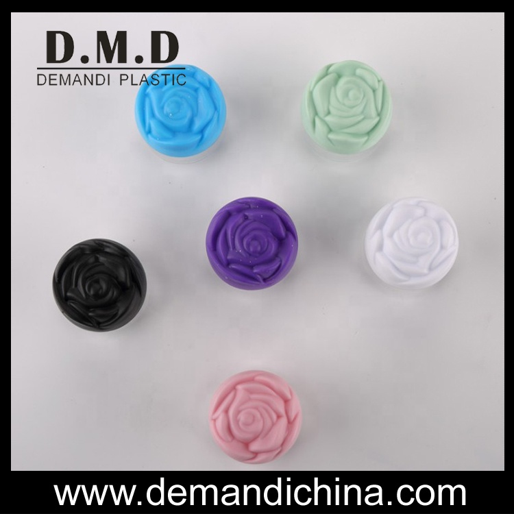 20g 20ml plastic clear cosmetic jar with rose flower lid cap