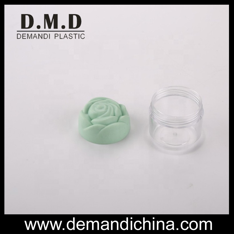 20g 20ml plastic clear cosmetic jar with rose flower lid cap