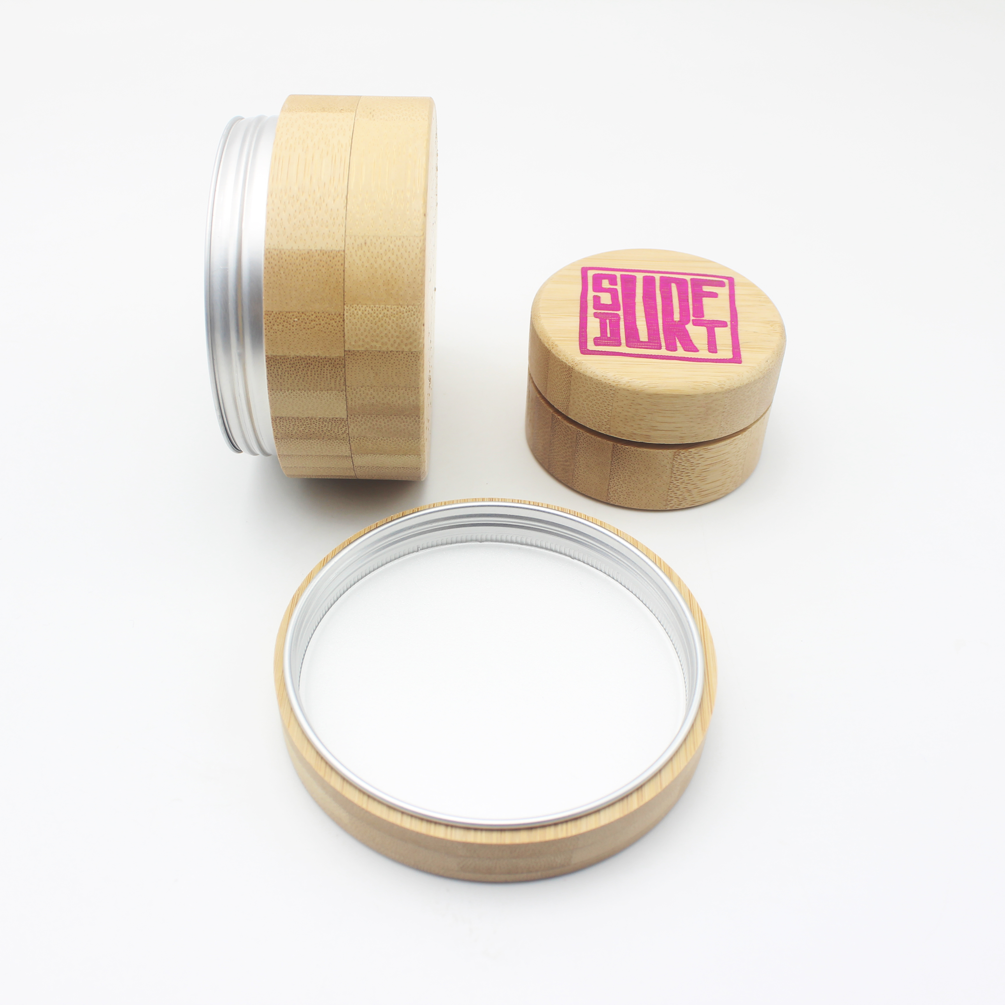 20g 30g 100g 200g cosmetic bamboo aluminum jar container for body butter hand BP-302K
