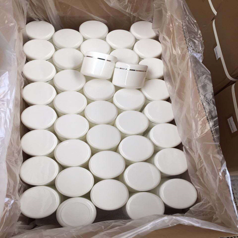 20g 30g 50g 100g 150g 200g PP Empty solid matte white single/double wall cosmetic cream jar with silver ring
