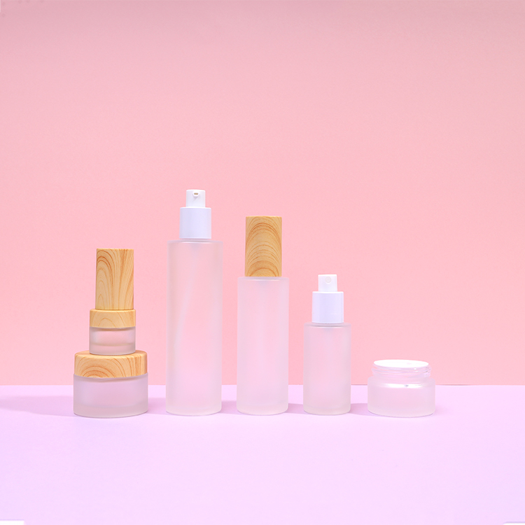 20g 30g 50g 100g Cosmetic Jar Glass Cream Jar With Wooden Bamboo Lid