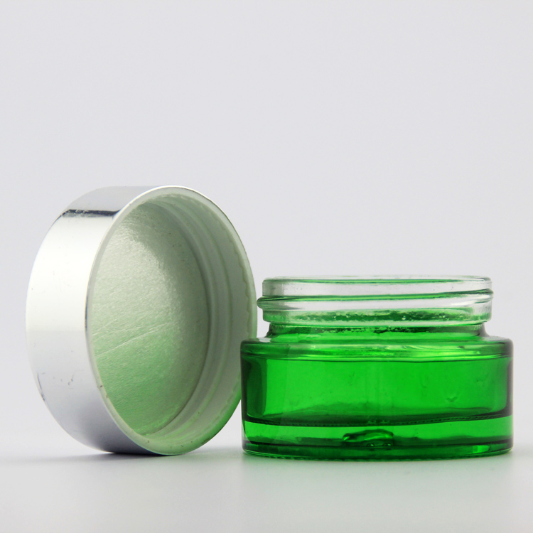 20g 30g 50g 100g Green Blue Amber Black Coloured Glass Cosmetic Cream Jars