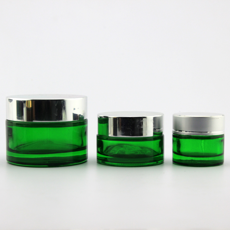 20g 30g 50g 100g Green Blue Amber Black Coloured Glass Cosmetic Cream Jars