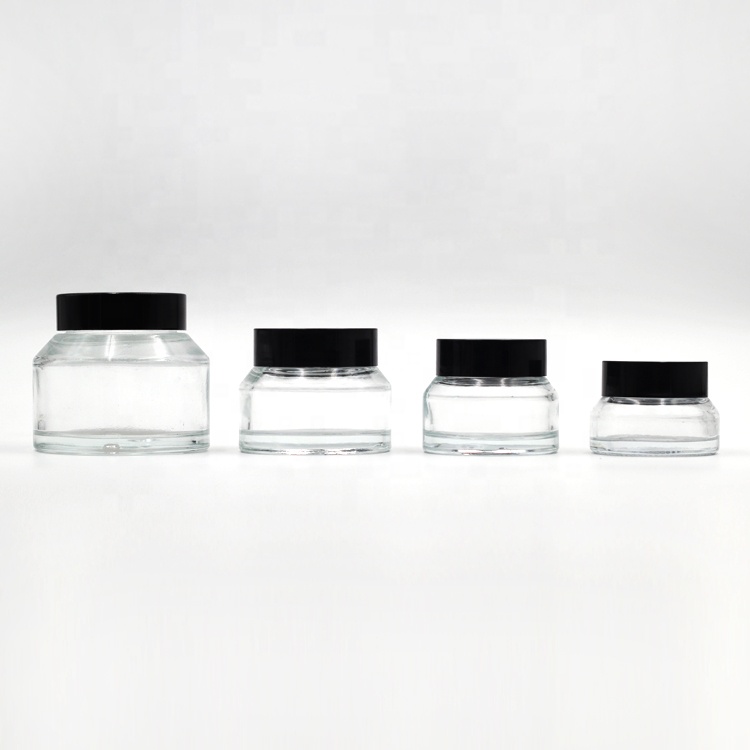 20g, 30g, 50g, 100g Sloping Shoulder Clear and Amber Face Cream Glass Jar
