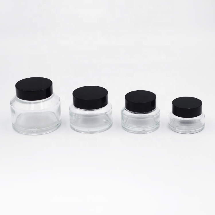 20g, 30g, 50g, 100g Sloping Shoulder Clear and Amber Face Cream Glass Jar