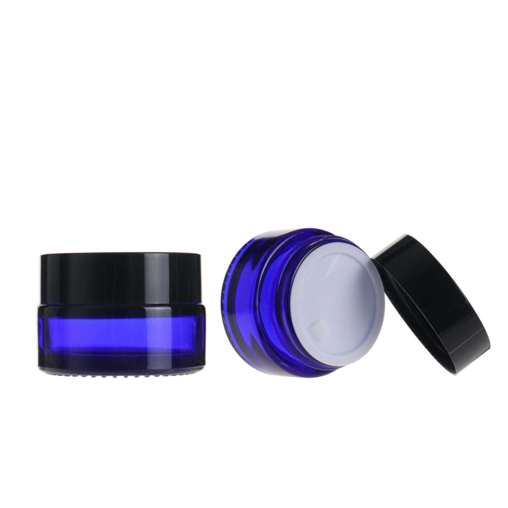 20g 30g 50g 100g cosmetic packaging blue cream glass jar with black lid