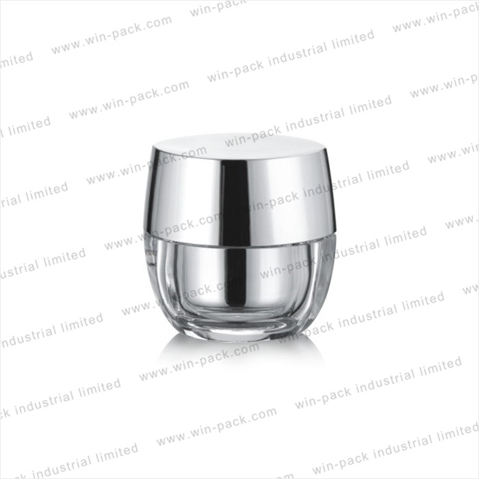 20g 30g 50g 100g empty luxury oval shape silver acrylic cosmetic cream jar