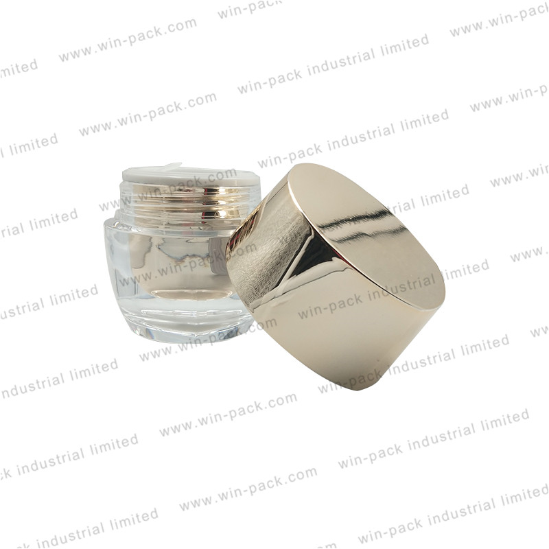 20g 30g 50g 100g empty luxury oval shape silver acrylic cosmetic cream jar