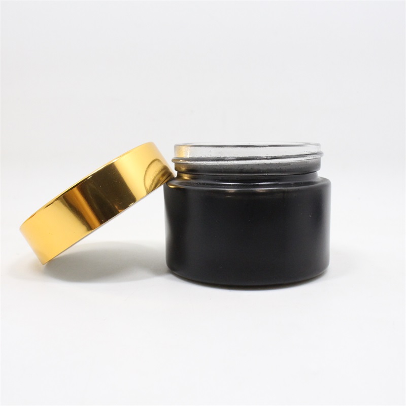 20g 30g 50g 100g frosted cosmetic cream glass jar with gold screw cap