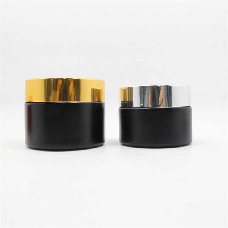 20g 30g 50g 100g frosted cosmetic cream glass jar with gold screw cap