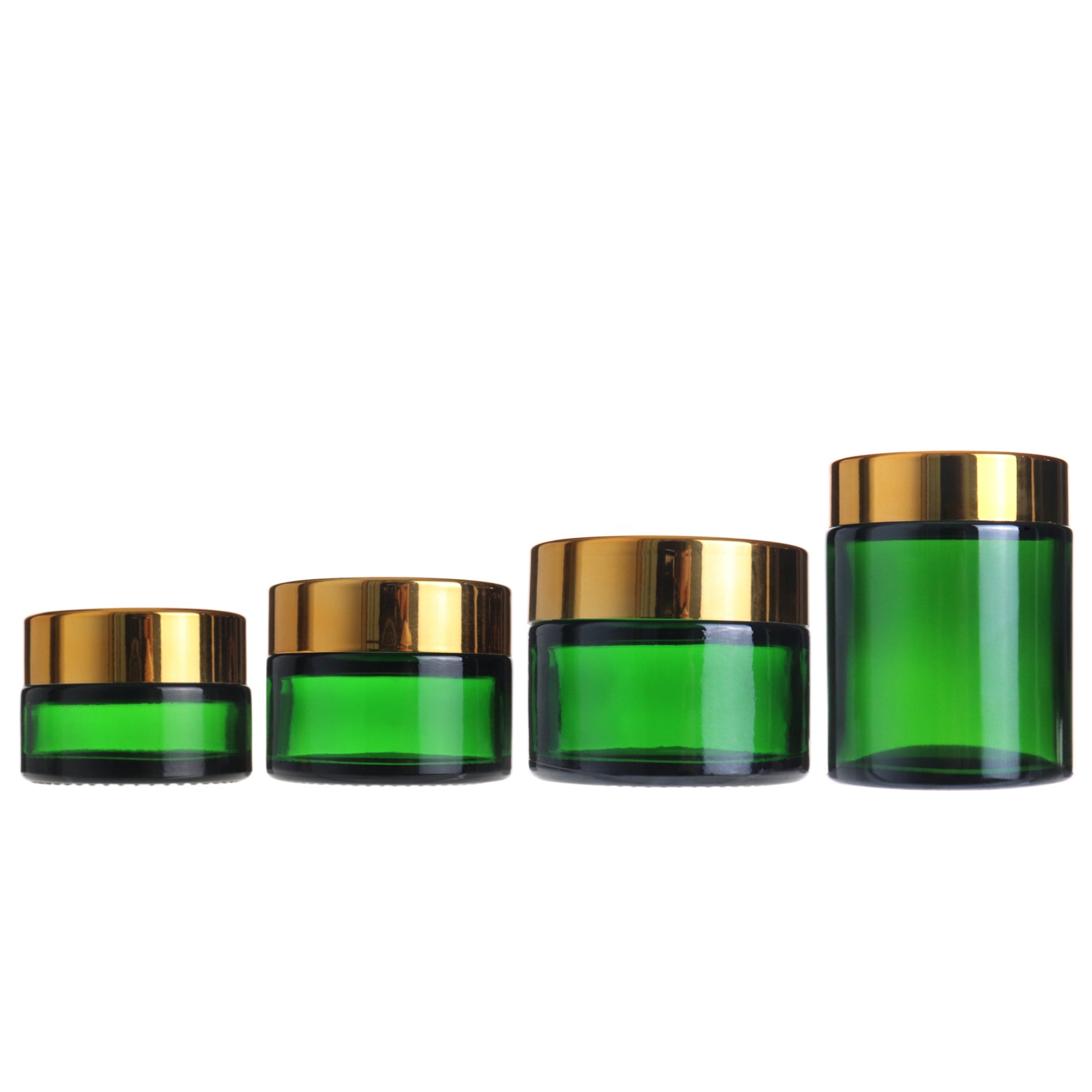 20g 30g 50g 100g green glass cream jar with lid for cosmetics