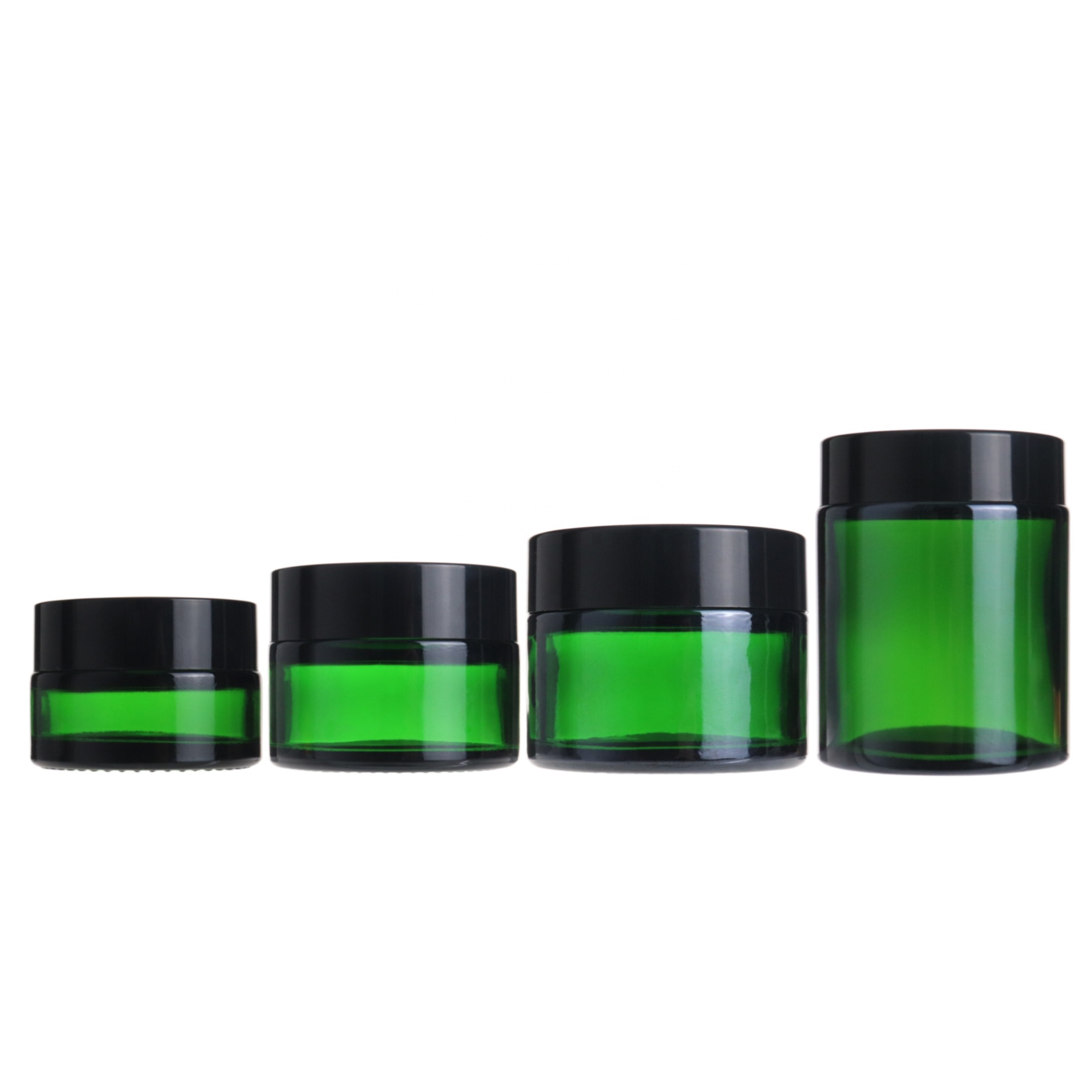 20g 30g 50g 100g green glass cream jar with lid for cosmetics