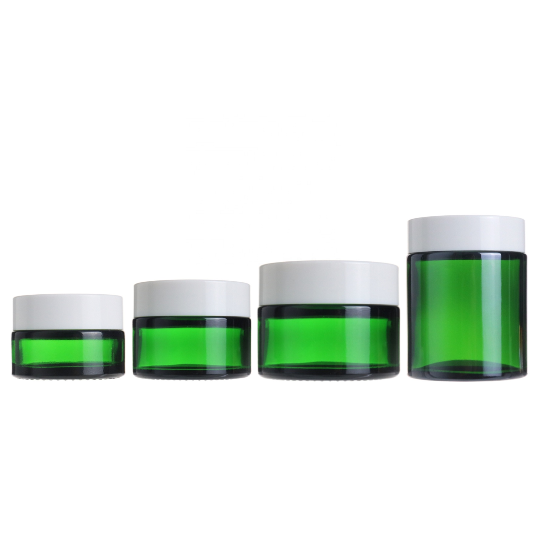 20g 30g 50g 100g green glass cream jar with lid for cosmetics
