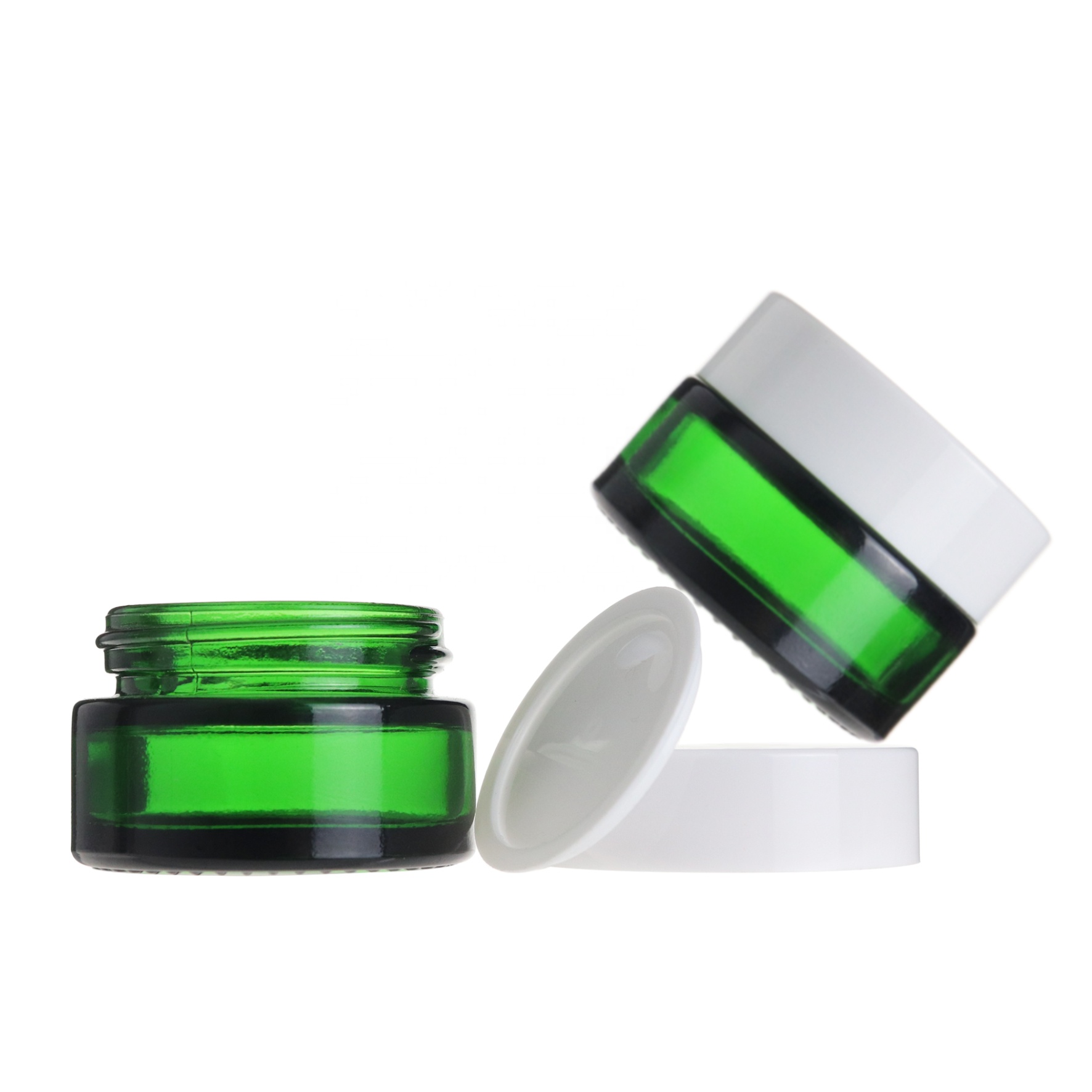 20g 30g 50g 100g green glass cream jar with lid for cosmetics