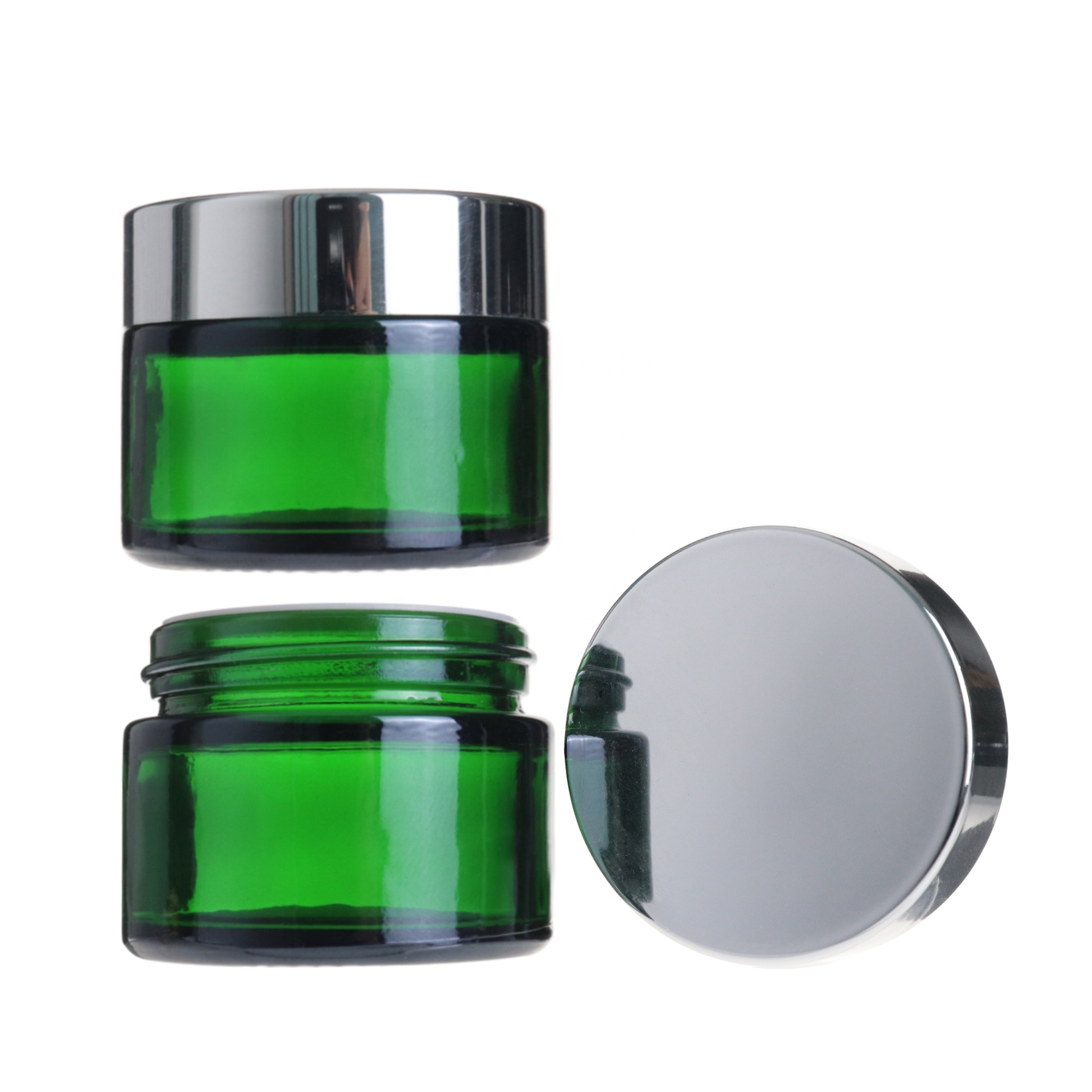 20g 30g 50g 100g green glass cream jar with lid for cosmetics