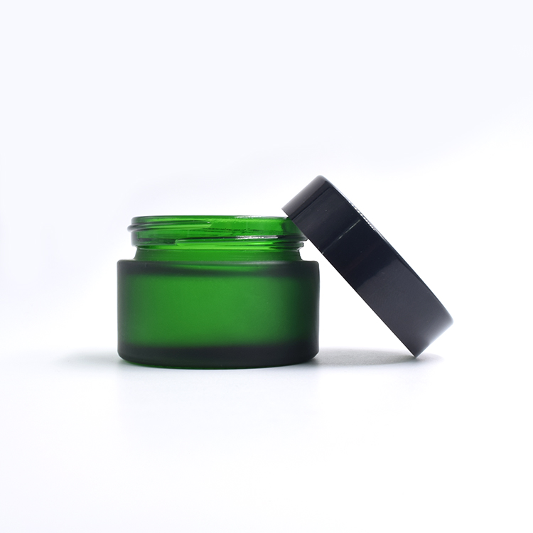 20g 30g 50g 60g 100g green frosted glass cream jar for cream empty cosmetic jar