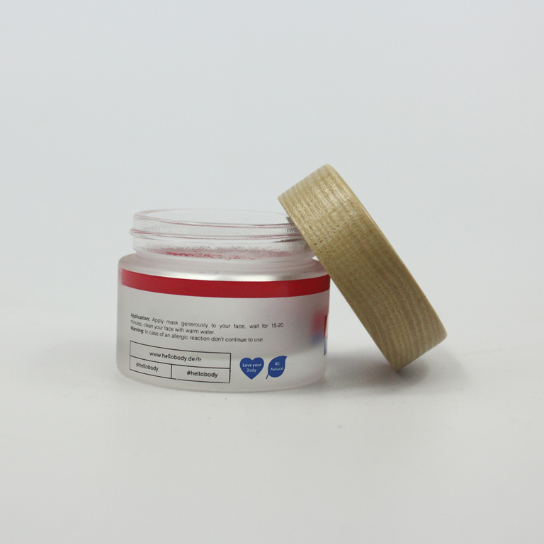20g 30g 50g 60g white glass cream jar with bamboo screw lid