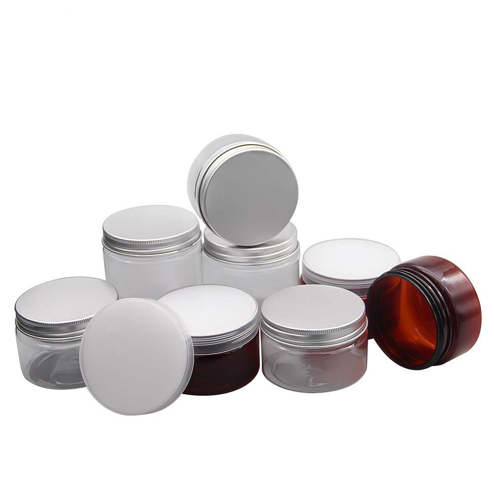 20g 30g 50g 80g 100g cosmetic packaging clear empty amber pet plastic cream jar with plastic lid