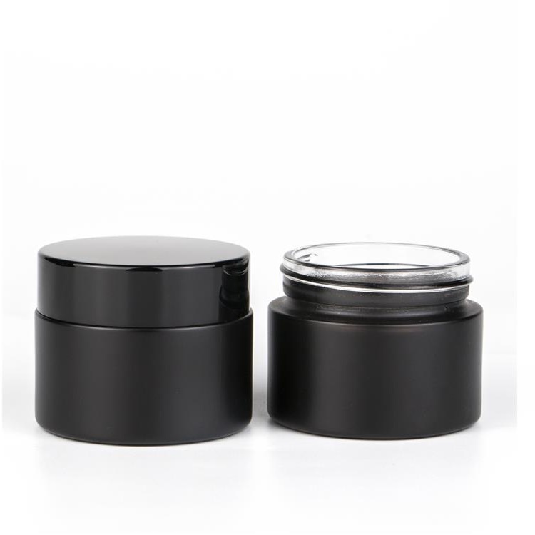 20g 30g 50g Amber Clear Frosted Cosmetic Face Eye Cream Glass Jar With Aluminum Cap