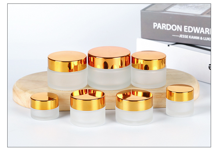 20g 30g 50g Amber Clear Frosted Cosmetic Face Eye Cream Glass Jar With Aluminum Cap