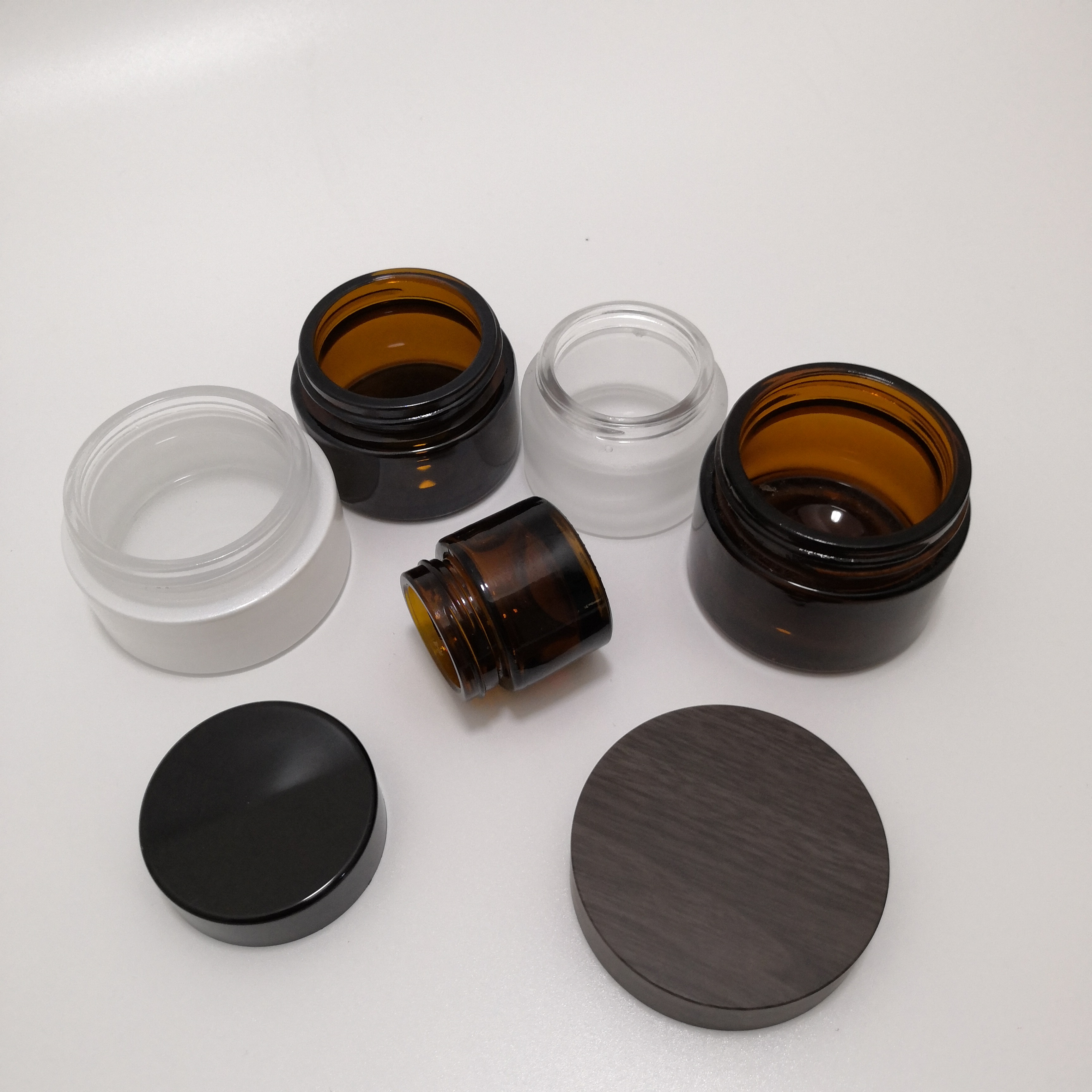 20g 30g 50g Amber Glass Jar Bouteilles Contenants Flacons de creme 60ml glass cream jar